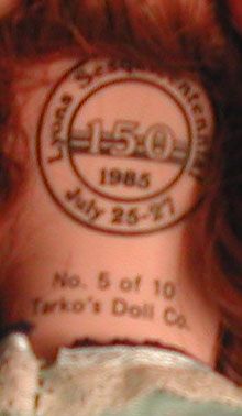 Tarkos Doll Company George Iowa 1985 Lyons Iowa Sesquicentennial Tarkos Doll Company George Iowa 1985 Lyons Iowa Sesquicentennial