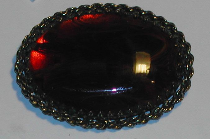 Vintage Hattie Carnegie Marblelized Glass Brooch Pin Vintage Hattie Carnegie Marblelized Glass Brooch Pin