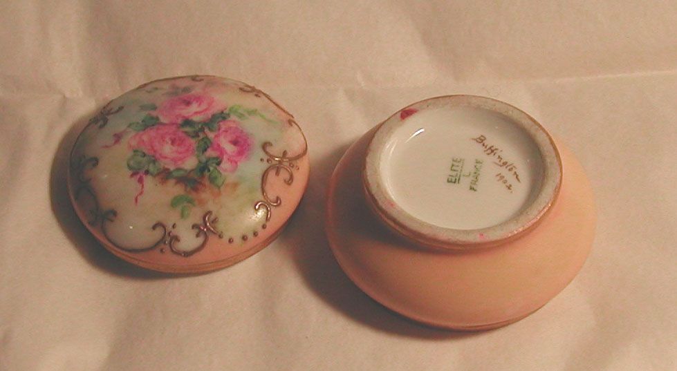 Antique 1902 Hand Painted Limoges Porcelain Box Elite France Signed Antique 1902 Hand Painted Limoges Porcelain Box Elite France Signed