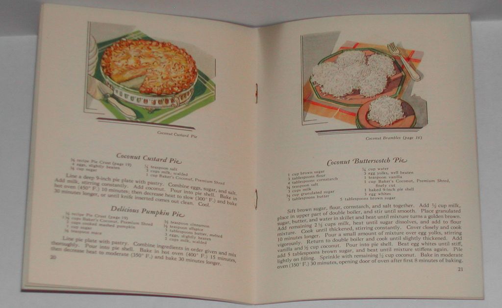 Vintage 1931 Bakers Coconut Advertising Cookbook Nice graphics Vintage 1931 Bakers Coconut Advertising Cookbook Nice graphics