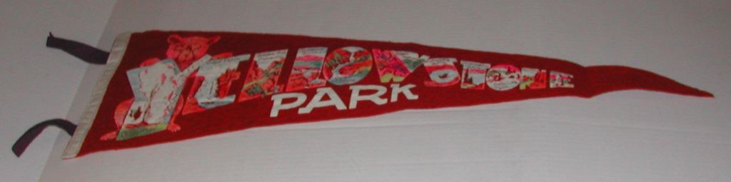 Vintage 50s Yellowstone Souvenir Pennant Picture Letters Vintage 50s Yellowstone Souvenir Pennant Picture Letters
