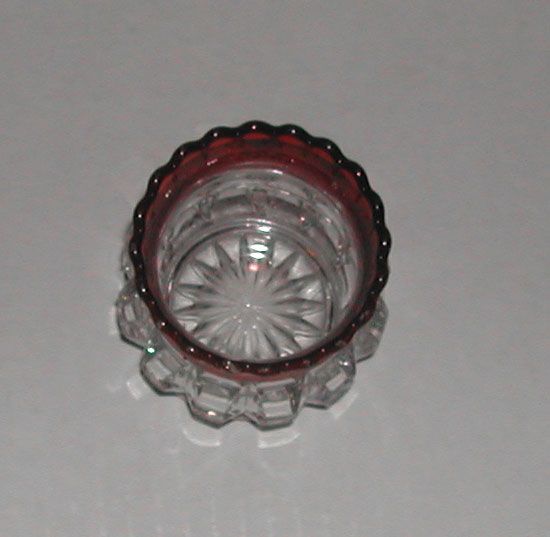 Vintage Ruby Flash Truncated Block Toothpick Holder Vintage Ruby Flash Truncated Block Toothpick Holder