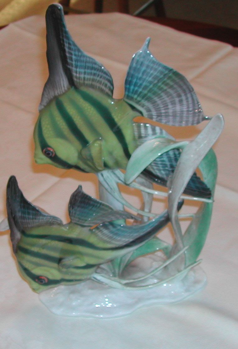 Exquisite Rosenthal Porcelain Dble Angel Fish Figurine Hand Painted Exquisite Rosenthal Porcelain Dble Angel Fish Figurine Hand Painted
