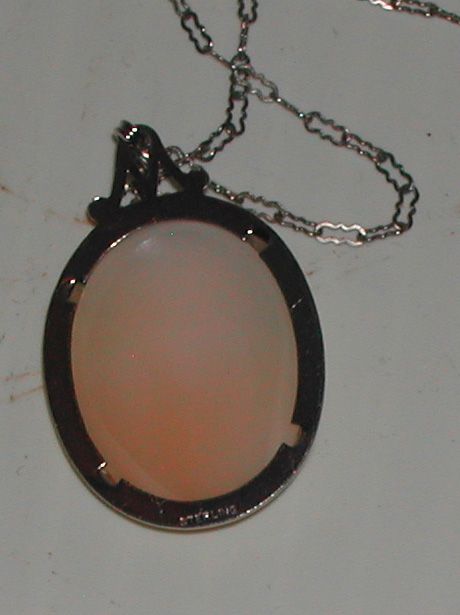 Vintage 1940 Cameo Necklace Sterling Silver Setting Vintage 1940 Cameo Necklace Sterling Silver Setting