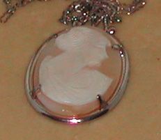 Vintage 1940 Cameo Necklace Sterling Silver Setting Vintage 1940 Cameo Necklace Sterling Silver Setting