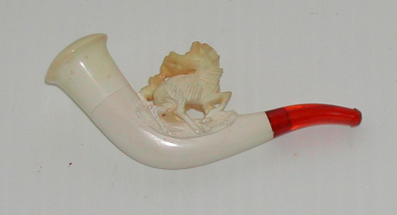 Antique Meerschaum Stag Petite Pipe Original Case Antique Meerschaum Stag Petite Pipe Original Case