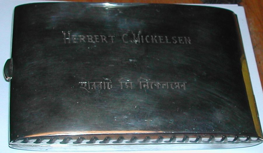 Vintage WWII Era Silverplate Cigarette Case India & Asia Map Vintage WWII Era Silverplate Cigarette Case India & Asia Map