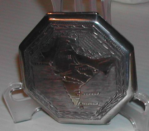 Vintage WWII Era Silverplate Souvenir Compact India Vintage WWII Era Silverplate Souvenir Compact India