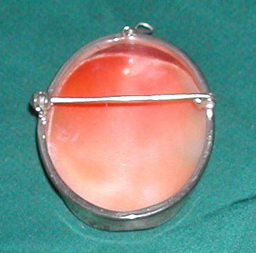 Beautiful Vintage Lg Shell Cameo set in 800 Silver Brooch Pendant Beautiful Vintage Lg Shell Cameo set in 800 Silver Brooch Pendant