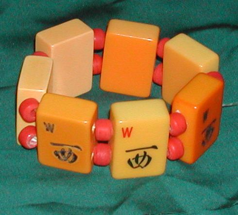 Vintage Mahjong Pieces Butterscotch Bakelite Bracelet Vintage Mahjong Pieces Butterscotch Bakelite Bracelet