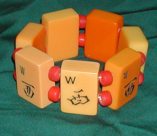 Vintage Mahjong Pieces Butterscotch Bakelite Bracelet Vintage Mahjong Pieces Butterscotch Bakelite Bracelet