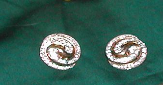 Vintage c. 1950s Trifari Rhinestone Swirl Earrings Vintage c. 1950s Trifari Rhinestone Swirl Earrings