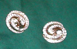 Vintage c. 1950s Trifari Rhinestone Swirl Earrings Vintage c. 1950s Trifari Rhinestone Swirl Earrings