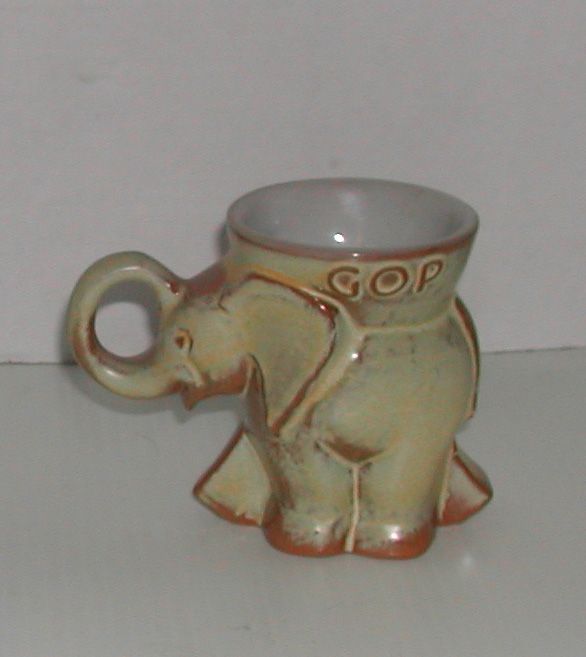 Vintage 1973 Nixon Agnew Frankoma Pottery Political Elephant Mug GOP Vintage 1973 Nixon Agnew Frankoma Pottery Political Elephant Mug GOP