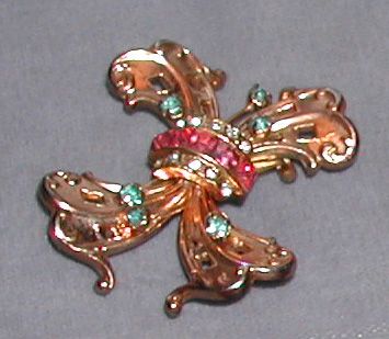 Vintage c.1950s Signed Coro Rhinestone Brooch Pin Vintage c.1950s Signed Coro Rhinestone Brooch Pin