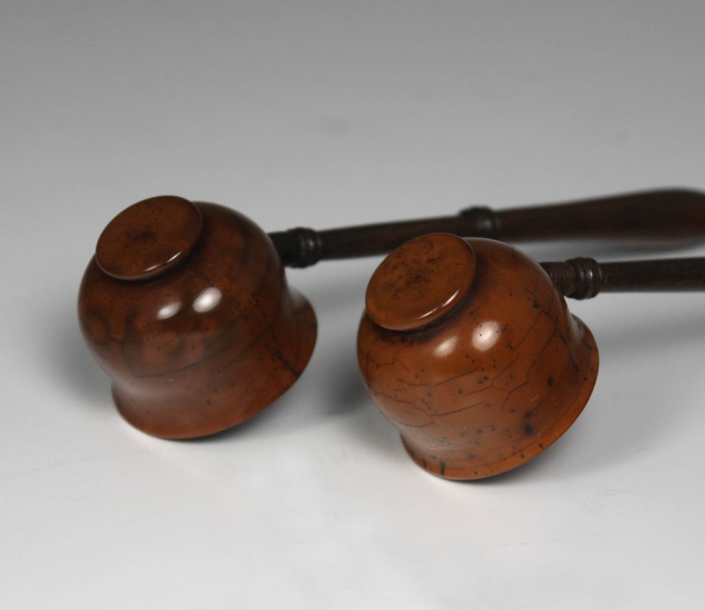 Two Superb Georgian Hand Turned Coquilla Nut Toddy Ladles Two Superb Georgian Hand Turned Coquilla Nut Toddy Ladles