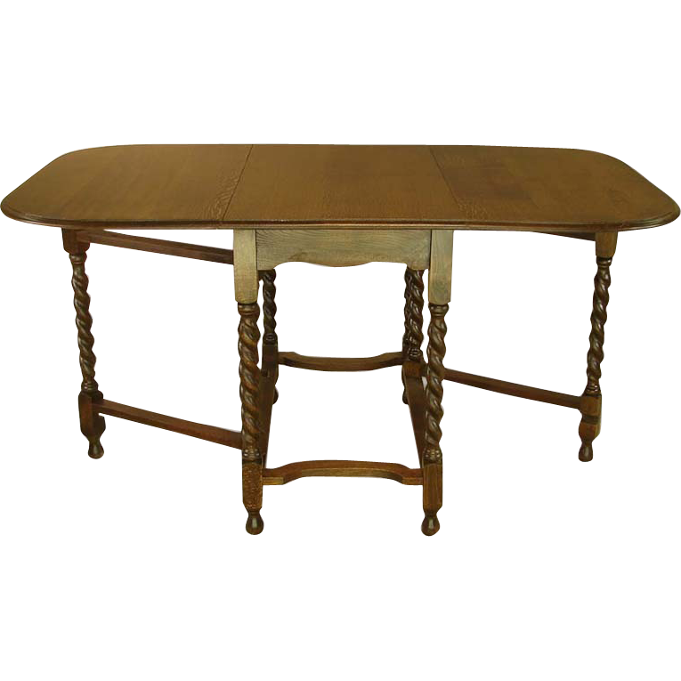 Antique Drop-leaf Gate Leg Rope Twist Table Antique Drop-leaf Gate Leg Rope Twist Table