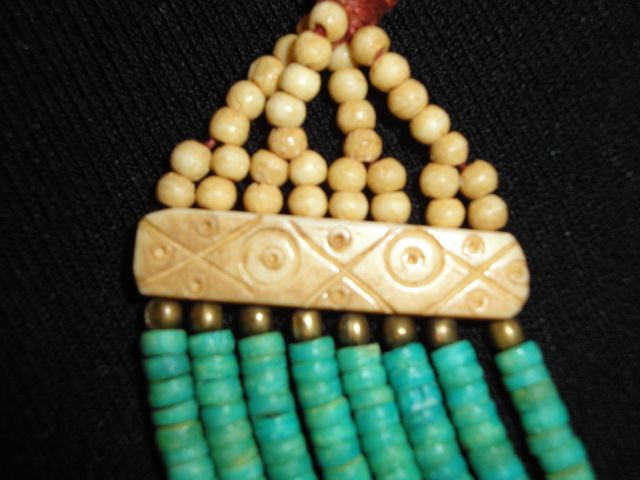 Vintage Coral, Turquoise and Ox Bone 8 Strand Necklace Vintage Coral, Turquoise and Ox Bone 8 Strand Necklace