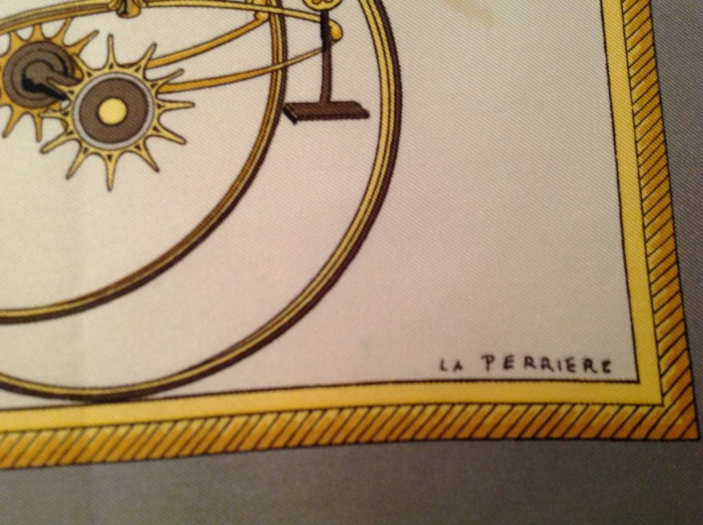 Hermes Silk Scarf Les Voitures A Transformation by de la Perriere Hermes Silk Scarf Les Voitures A Transformation by de la Perriere