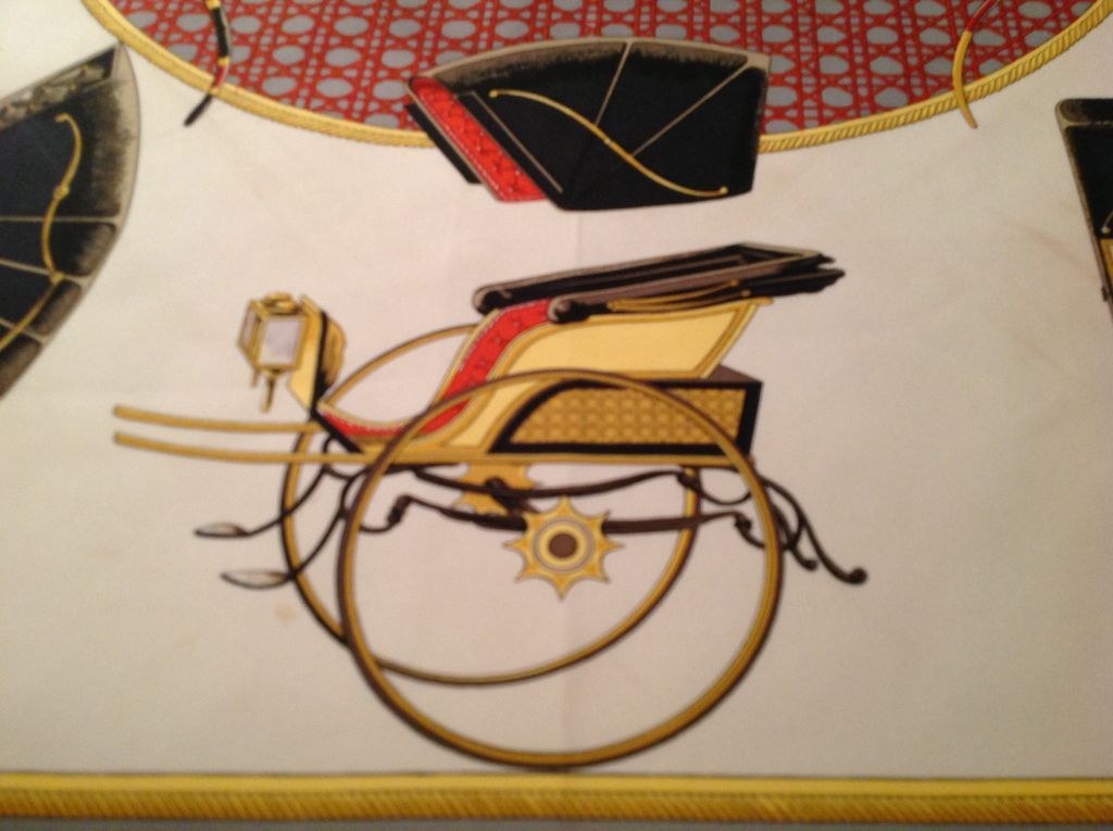 Hermes Silk Scarf Les Voitures A Transformation by de la Perriere Hermes Silk Scarf Les Voitures A Transformation by de la Perriere