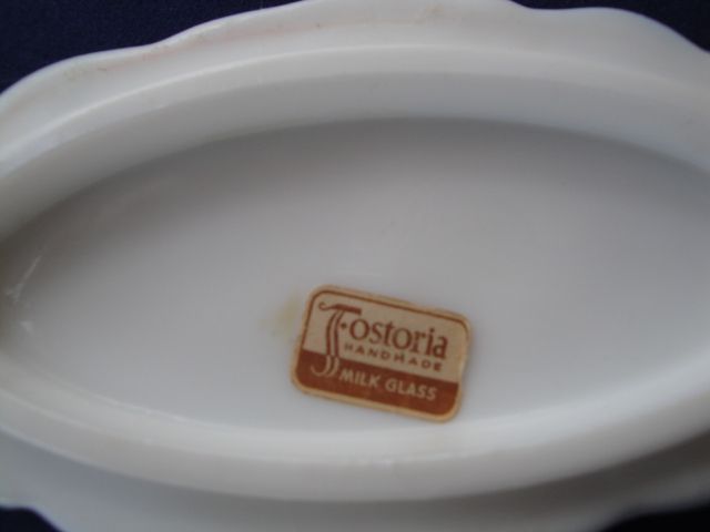Fostoria Jenny Lind Milk Glass Cameo Jewel Box Original Labels Fostoria Jenny Lind Milk Glass Cameo Jewel Box Original Labels