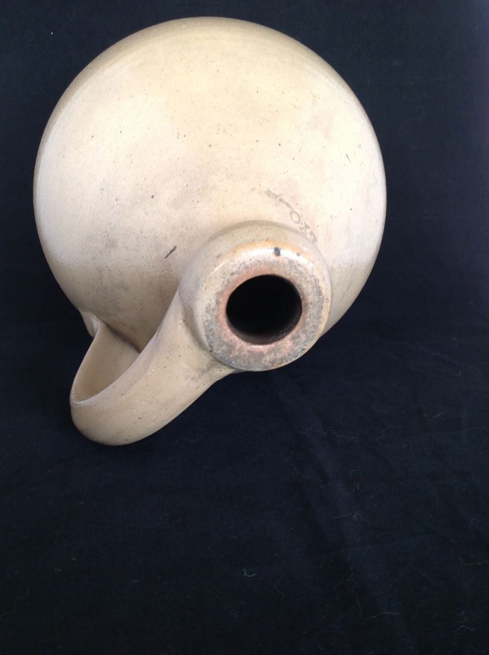 Salt Glaze Ovoid Crock or Jug, New York, 19th Century Signed Lyons Salt Glaze Ovoid Crock or Jug, New York, 19th Century Signed Lyons