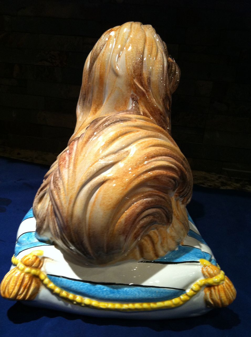 Vintage Italian Large Majolica Pekingese Dog Mid 20th Century Vintage Italian Large Majolica Pekingese Dog Mid 20th Century