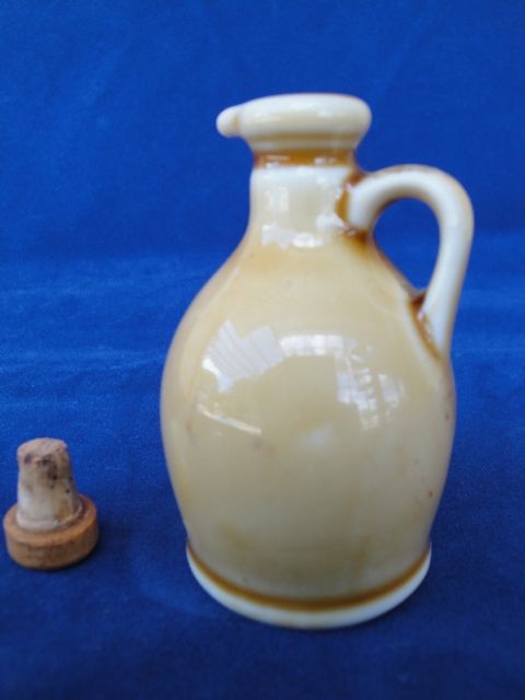 Vintage Yellow Miniature Jug with Original Cork Stopper Vintage Yellow Miniature Jug with Original Cork Stopper