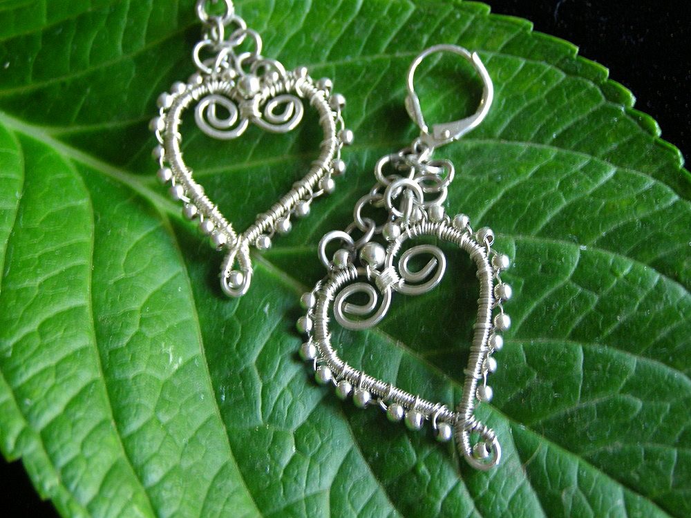 Sterling Wire Heart Earrings Sterling Wire Heart Earrings