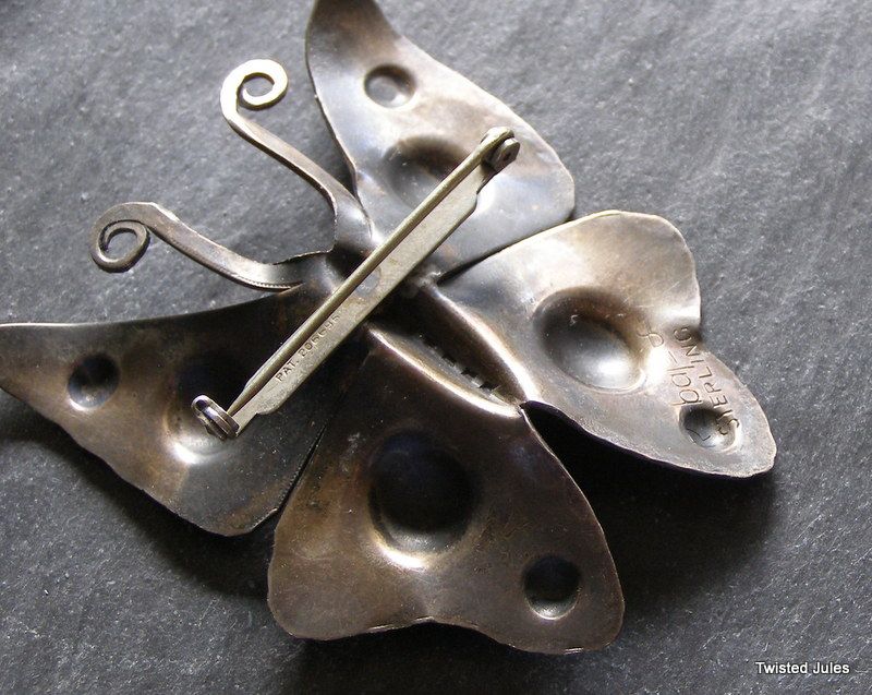 Francisco Rebajes Sterling Silver Butterfly Brooch, Vintage Francisco Rebajes Sterling Silver Butterfly Brooch, Vintage