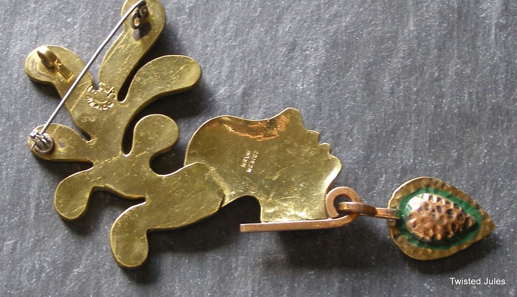 Maya Mexico Copper Brass Face Brooch Pendant Maya Mexico Copper Brass Face Brooch Pendant