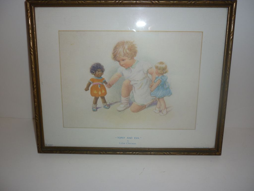 1920's Framed Print TOPSY and EVA Dolls by Lilian Cheesman 1920's Framed Print TOPSY and EVA Dolls by Lilian Cheesman
