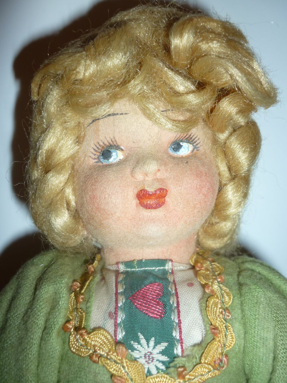 Vintage 11" Cloth Doll-All Original Clothing, Shoes-Straw Hat Vintage 11" Cloth Doll-All Original Clothing, Shoes-Straw Hat