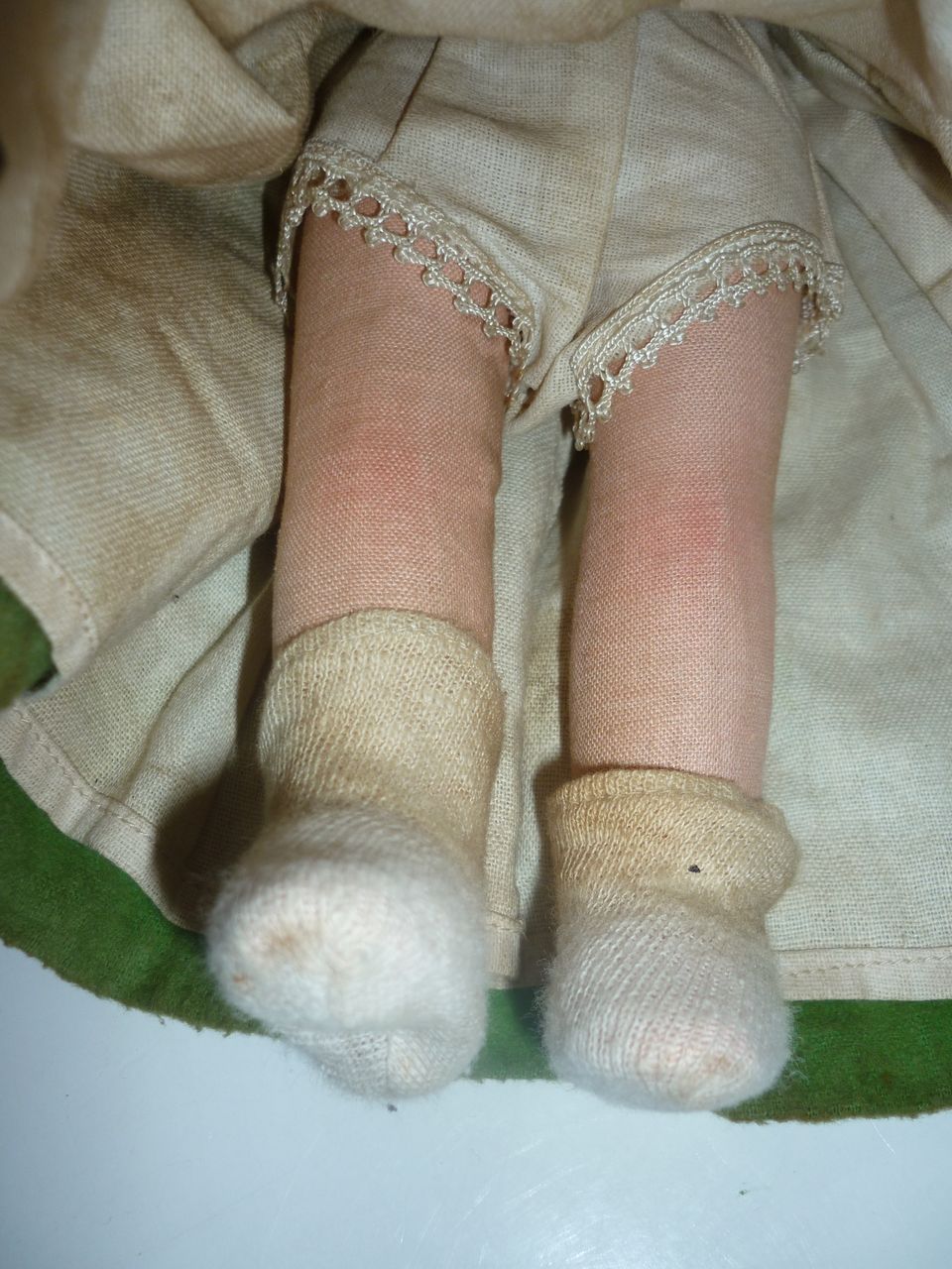 Vintage 11" Cloth Doll-All Original Clothing, Shoes-Straw Hat Vintage 11" Cloth Doll-All Original Clothing, Shoes-Straw Hat