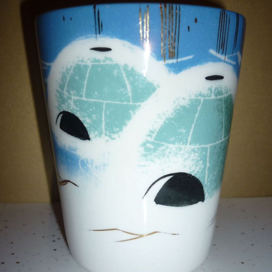 Matthew Adams -Alaska Series Pottery- CUP ~Igloos~ 1950's-1960's Matthew Adams -Alaska Series Pottery- CUP ~Igloos~ 1950's-1960's