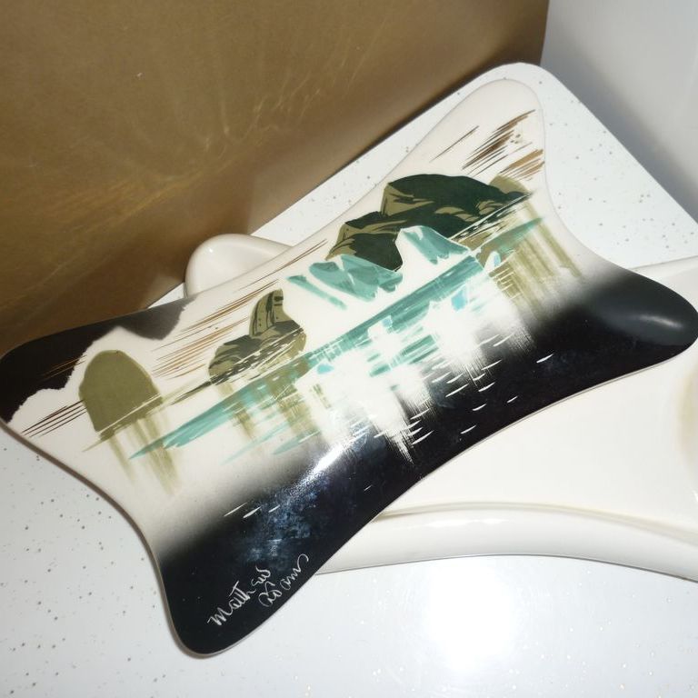 Matthew Adams ~Covered Dish-ICEBERGS/Glacier~ Alaska Series-Signed & Numbered Mid-Mod Matthew Adams ~Covered Dish-ICEBERGS/Glacier~ Alaska Series-Signed & Numbered Mid-Mod