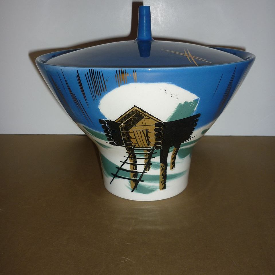 Matthew Adams-Tapered Covered Dish~Cabin~ Mid-Mod Alaska Series Piece Matthew Adams-Tapered Covered Dish~Cabin~ Mid-Mod Alaska Series Piece