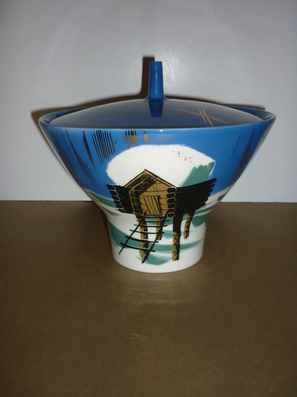 Matthew Adams-Tapered Covered Dish~Cabin~ Mid-Mod Alaska Series Piece Matthew Adams-Tapered Covered Dish~Cabin~ Mid-Mod Alaska Series Piece