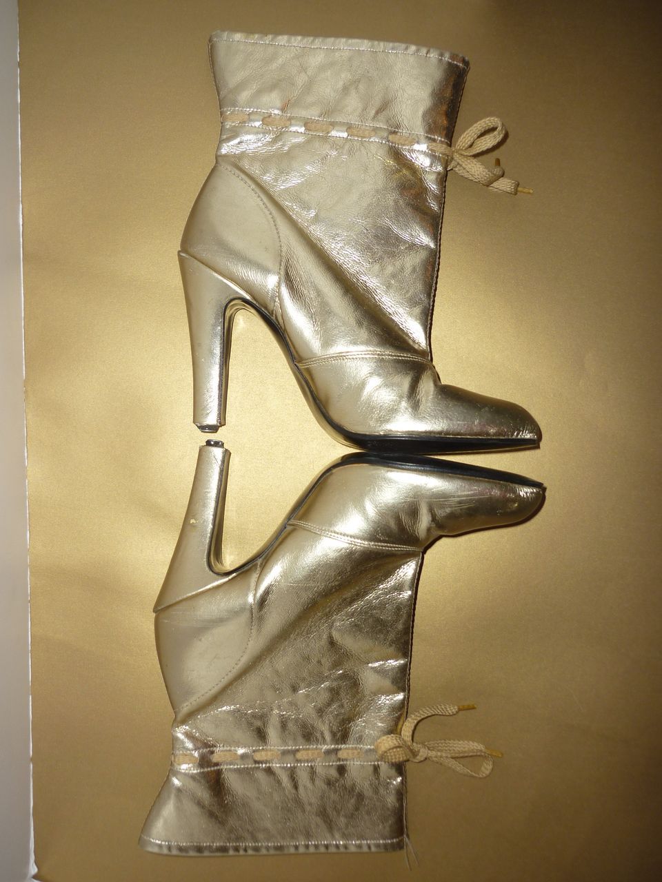 Lotus Gold Lame Boots -Made in the United Kingdom -1970's Lotus Gold Lame Boots -Made in the United Kingdom -1970's