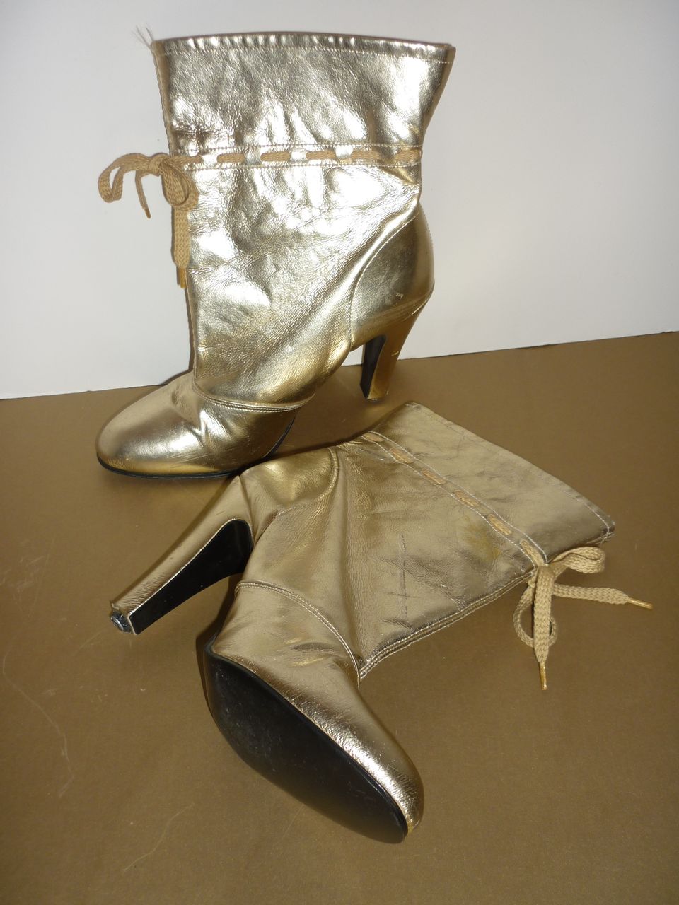 Lotus Gold Lame Boots -Made in the United Kingdom -1970's Lotus Gold Lame Boots -Made in the United Kingdom -1970's