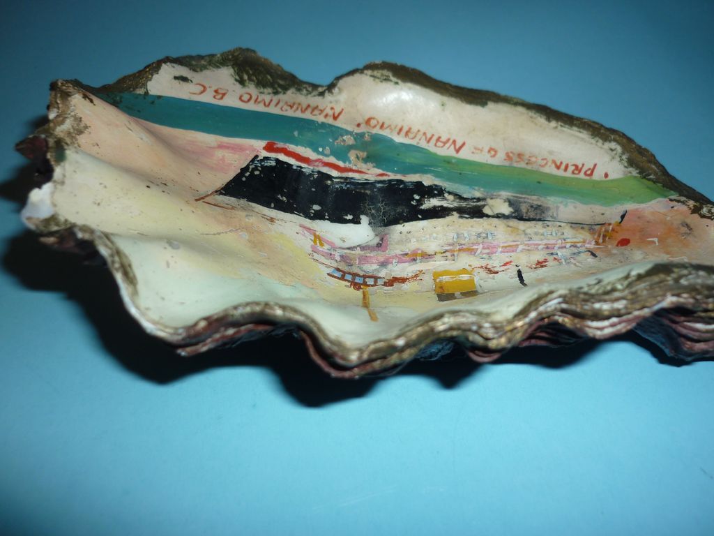 1950's ~Oyster Shell Painting~Nautical-Princess Of Nanaimo Ferry Boat -OOAK 1950's ~Oyster Shell Painting~Nautical-Princess Of Nanaimo Ferry Boat -OOAK
