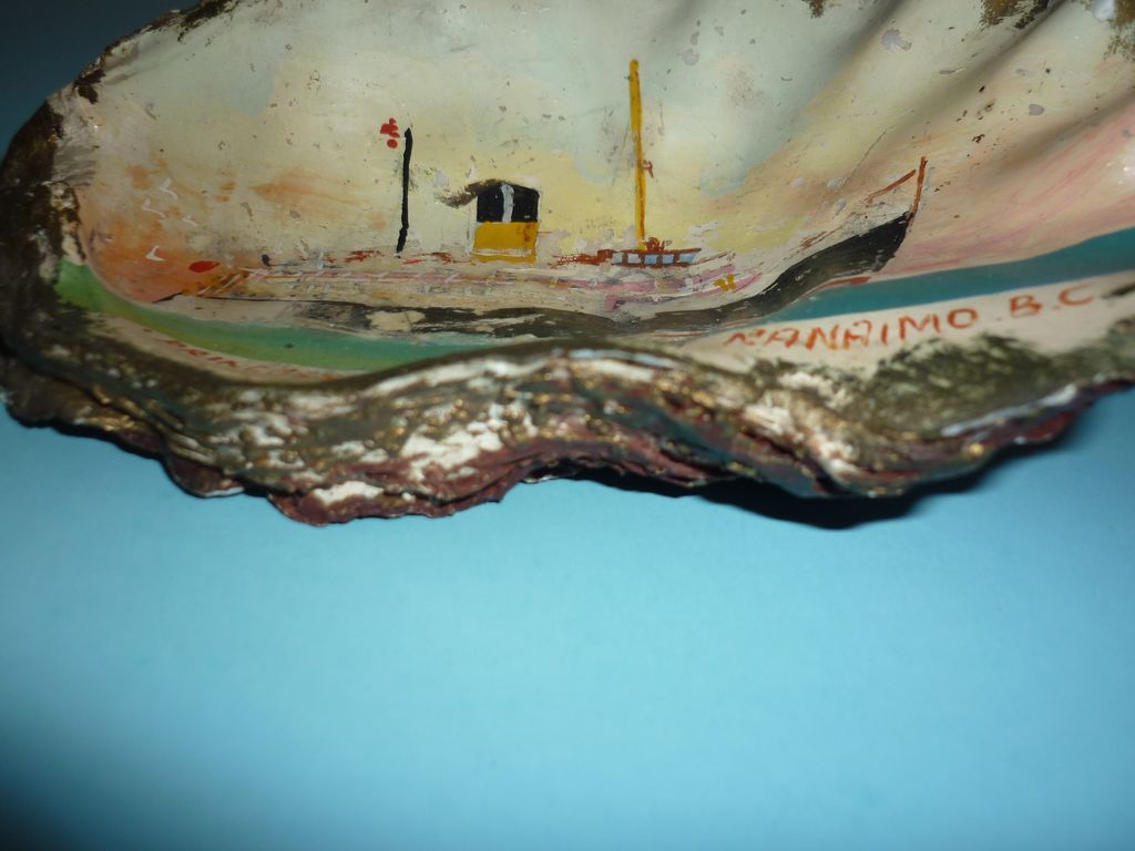 1950's ~Oyster Shell Painting~Nautical-Princess Of Nanaimo Ferry Boat -OOAK 1950's ~Oyster Shell Painting~Nautical-Princess Of Nanaimo Ferry Boat -OOAK