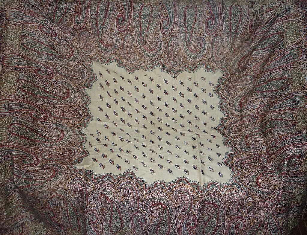 Paisley Shawl - Antique - From The 1800's - 60" By 60" Paisley Shawl - Antique - From The 1800's - 60" By 60"