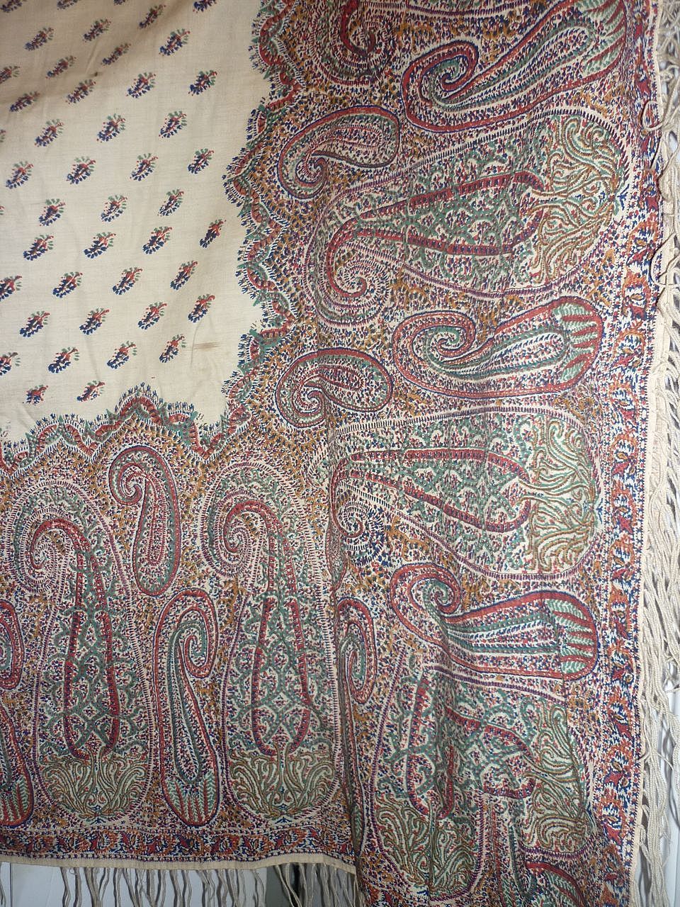 Paisley Shawl - Antique - From The 1800's - 60" By 60" Paisley Shawl - Antique - From The 1800's - 60" By 60"
