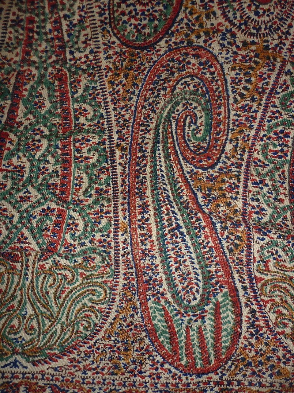Paisley Shawl - Antique - From The 1800's - 60" By 60" Paisley Shawl - Antique - From The 1800's - 60" By 60"