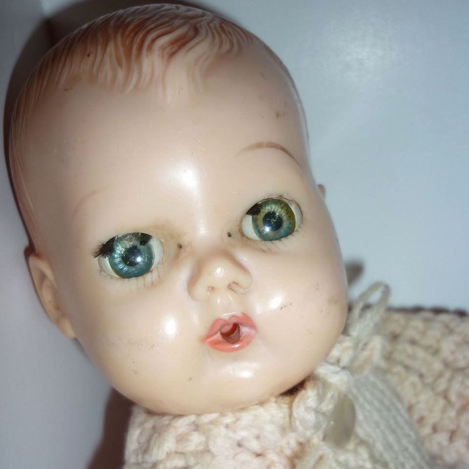 Tiny Tears Doll by American Character -From 1950 11 1/2" tall- knit outfit Tiny Tears Doll by American Character -From 1950 11 1/2" tall- knit outfit