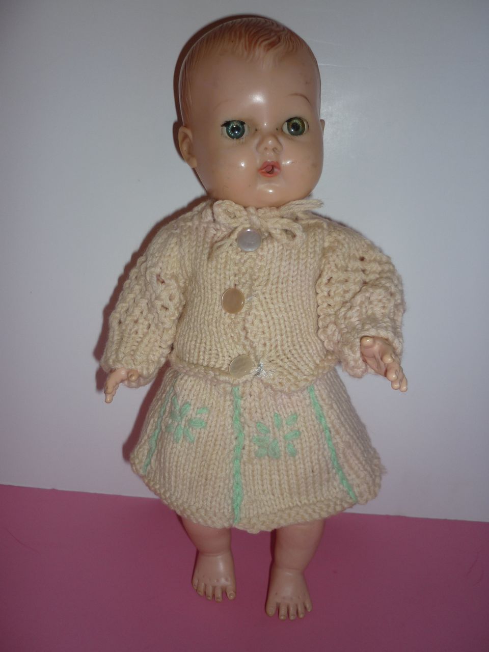 Tiny Tears Doll by American Character -From 1950 11 1/2" tall- knit outfit Tiny Tears Doll by American Character -From 1950 11 1/2" tall- knit outfit