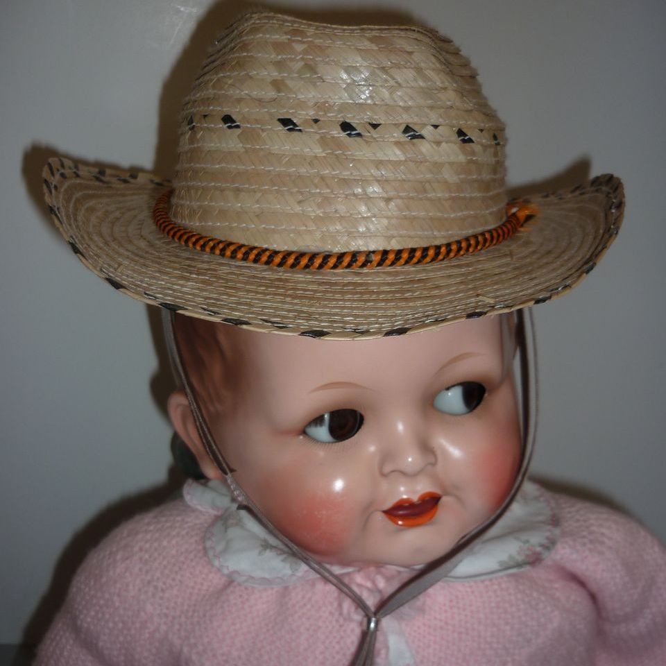 1960's Straw Cowboy Hat for Large Doll- Giddy-up!! 1960's Straw Cowboy Hat for Large Doll- Giddy-up!!