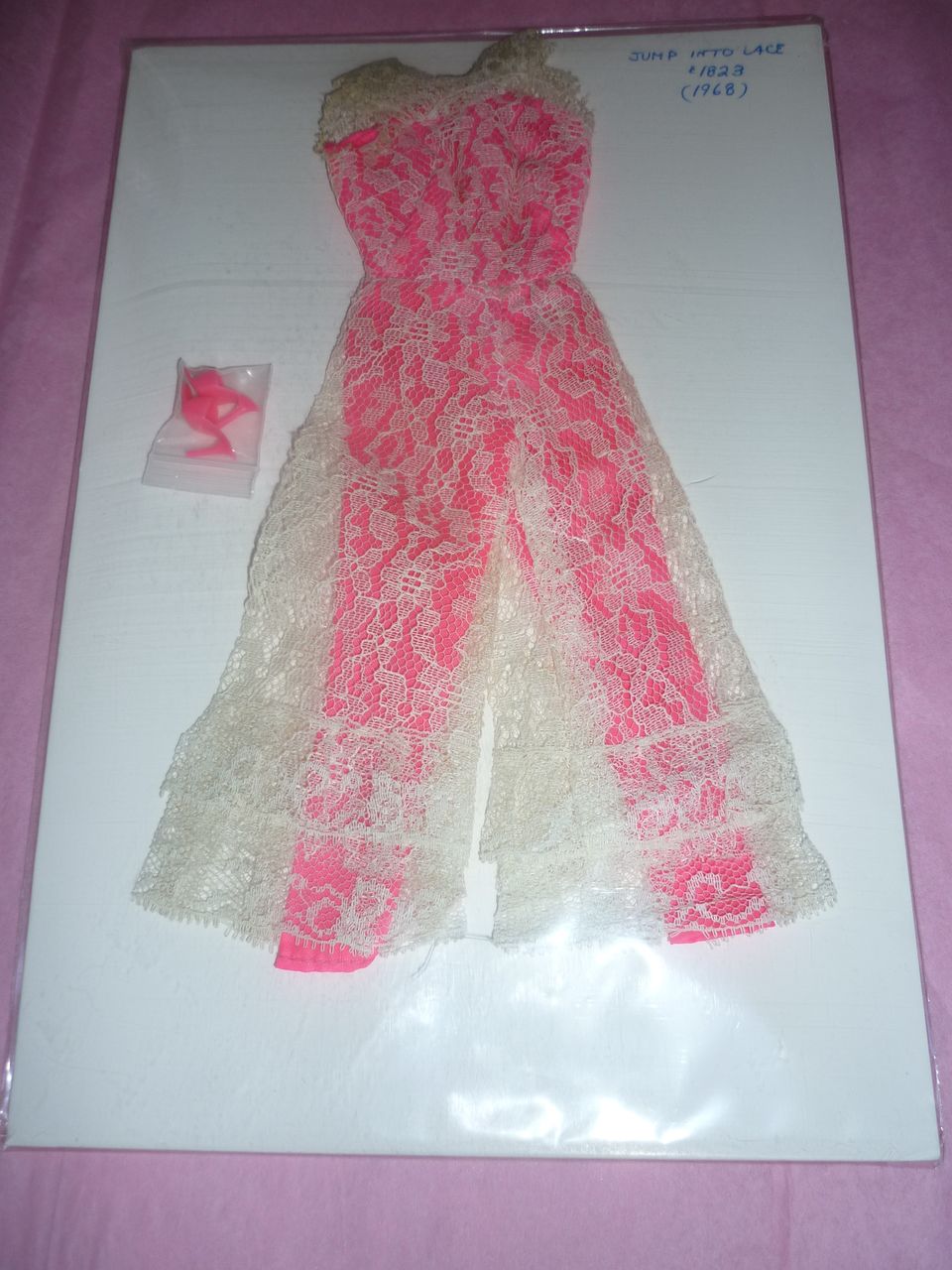 Mattel-Barbie ~Jump Into Lace~ 1968, Jumpsuit and Shoes #1823 Mattel-Barbie ~Jump Into Lace~ 1968, Jumpsuit and Shoes #1823
