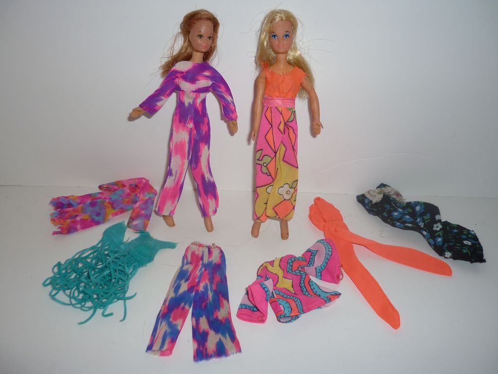 1971-74 Mattel Rock Flower Dolls~Heather, Lilac and 8 pieces Clothes/Accessories 1971-74 Mattel Rock Flower Dolls~Heather, Lilac and 8 pieces Clothes/Accessories